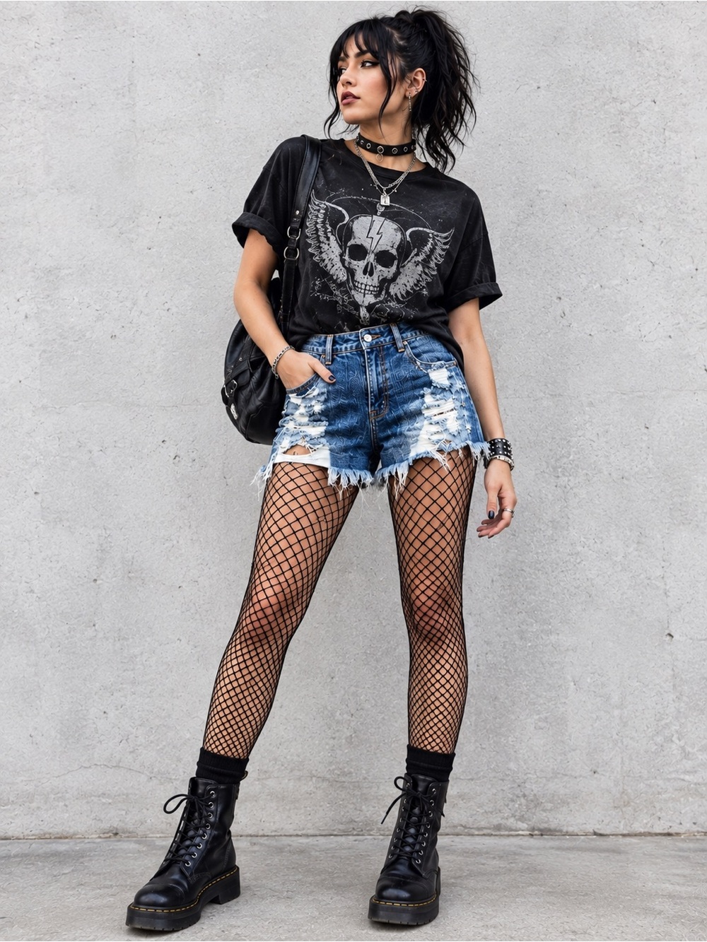 American Eagle Punk Grunge Destroyed Denim Shorts Hi Rise Shortie Size 14